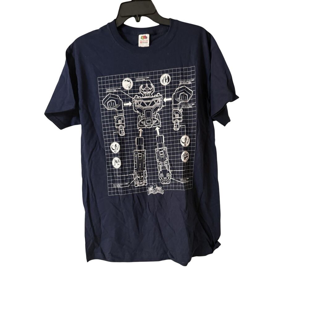 Men's T-Shirt Navy Power Rangers Graphic Size Medium